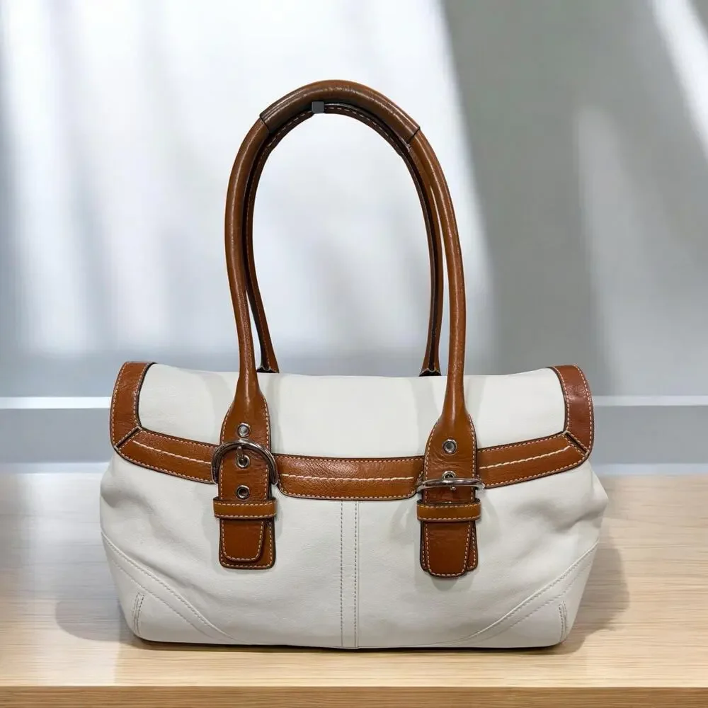 Vintage Coach 9636 Soho Leather Flap Satchel Bag & 7734 Large Leather Wristlet